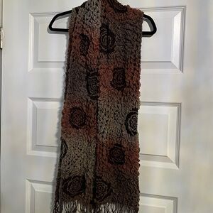 Multicolor Floral Design Knit Scarf